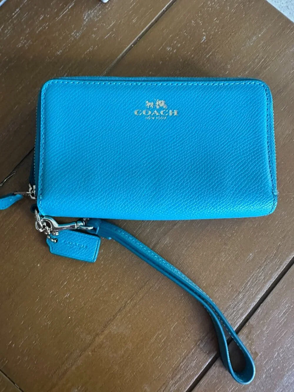 Coach Turquoise Leather Wallet - Medium